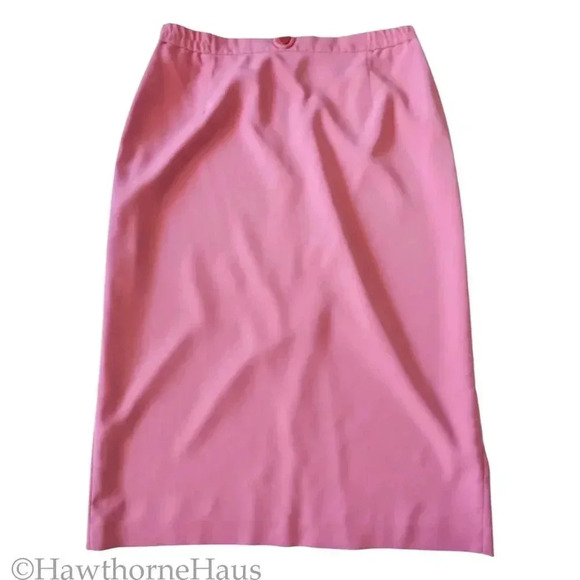 LOUISE RICCI Dusty Pink Modest Skirt Suit Size 16 2 Piece One Button - Picture 9 of 13